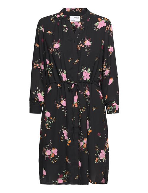 Slfdamina 7/8 Aop Dress Selected Black