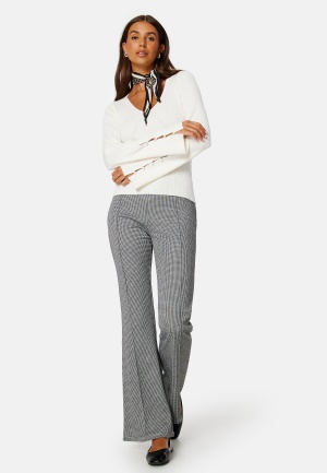 Se BUBBLEROOM Francine Trousers Black / White / Checked XS ved Bubbleroom