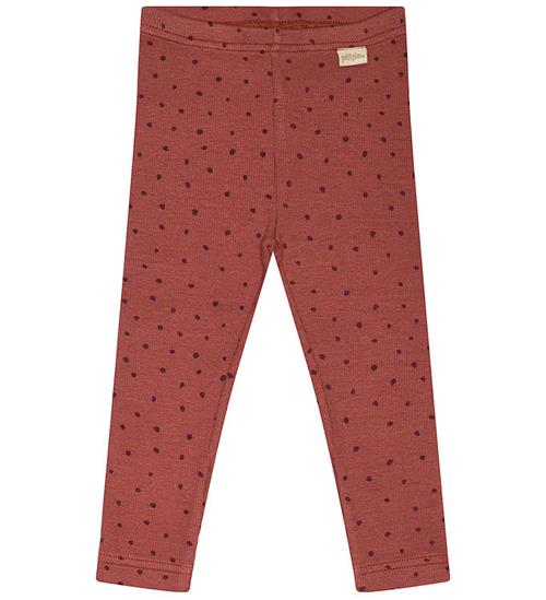 Se Petit Piao Leggings - Modal - Rib - Berry Dust/Dark Red ved KidsWorld