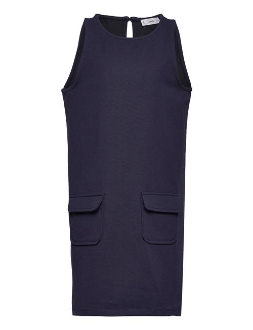 Mango Knitted Pinafore Dress Mango Navy