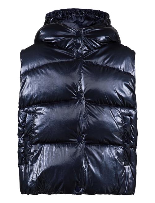 Mango Quilted Gilet With Hood Mango Blue