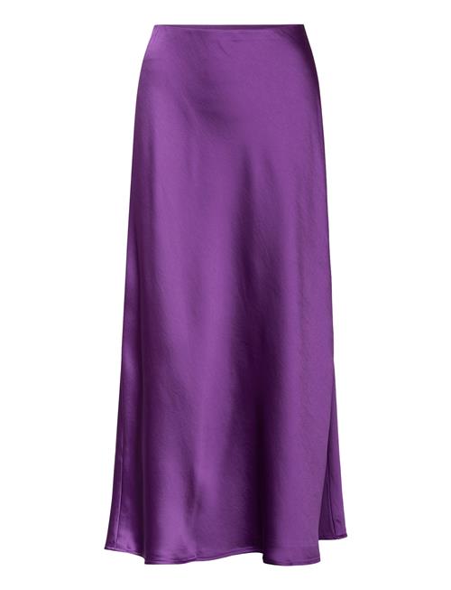 Mango Midi Satin Skirt Mango Purple