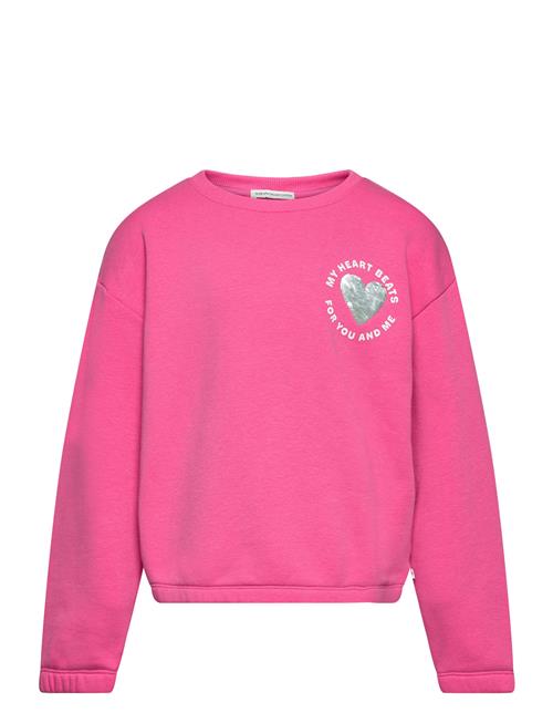 Se Tom Tailor Sequin Artwork Sweatshirt Tom Tailor Pink ved Booztlet