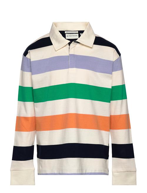 Se Tom Tailor Striped Polo Longsleeve Tom Tailor Patterned ved Booztlet