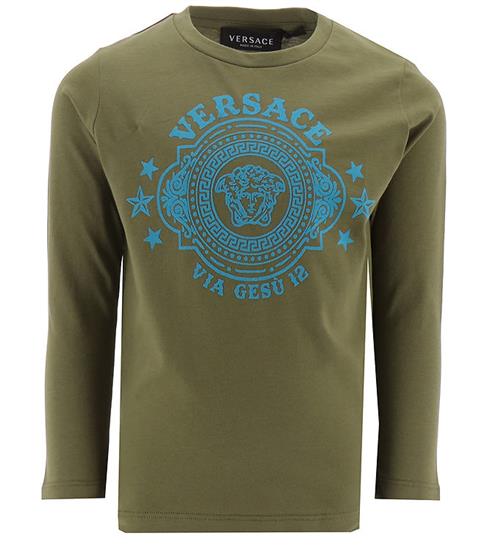 Se Versace Bluse - SrmygrÃ¸n/LyseblÃ¥ m. logo ved KidsWorld