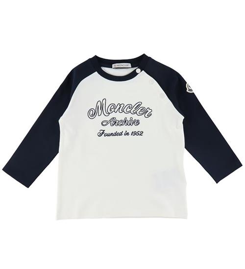 Se Moncler Bluse - Off White/Navy ved KidsWorld