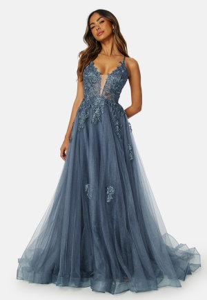 Christian Koehlert Tulle Evening Dress Blue 36