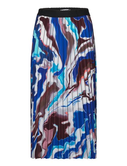 Coster Copenhagen Plisse Skirt With Print Coster Copenhagen Blue