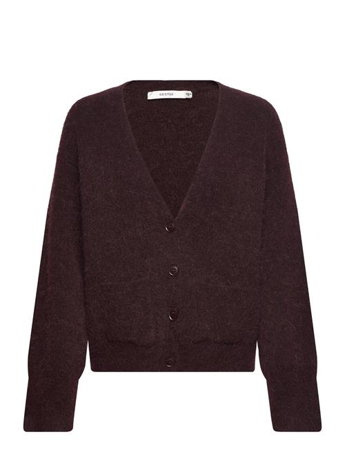 Se Gestuz Alphagz Button Cardigan Gestuz Burgundy ved Booztlet