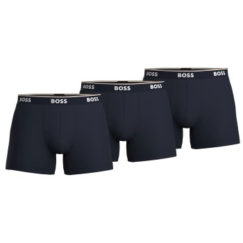 BOSS 3P Cotton Stretch Boxer Brief Long Mørkblå bomuld Small Herre