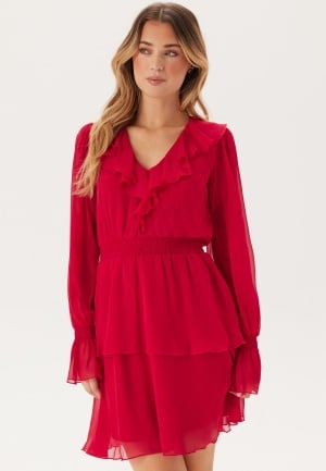 BUBBLEROOM Cheyenne Frill Dress Red 38