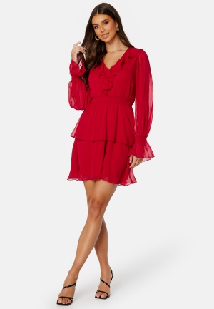 BUBBLEROOM Cheyenne Frill Dress Red 42