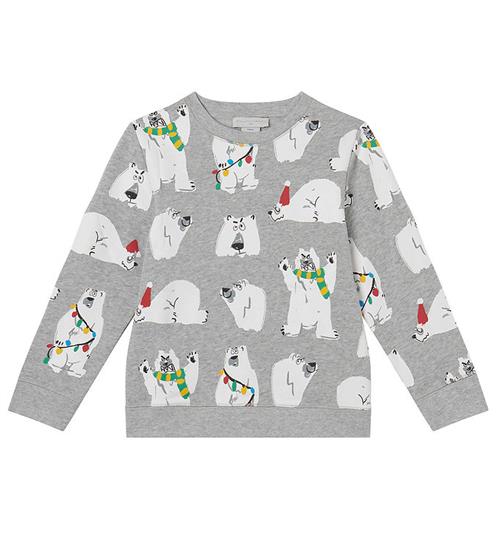 Se Stella McCartney Kids Stella McCartney Kids Sweatshirt - GrÃ¥meleret m. Hvid BjÃ¸rn ved KidsWorld