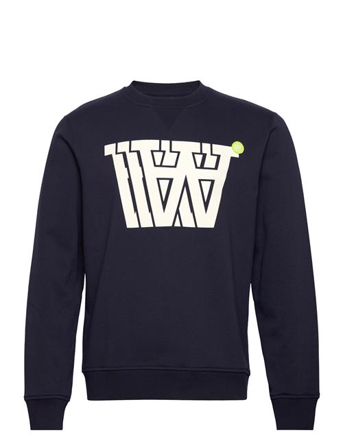 Se Double A by Wood Wood Tye Badge Logo Sweatshirt Double A By Wood Wood Navy ved Booztlet