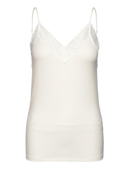 Se Slfmandy Rib Lace Singlet Noos Selected White ved Booztlet