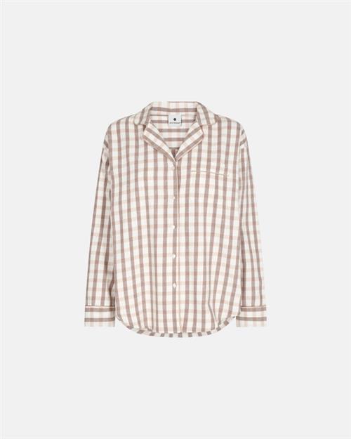 Pyjamasskjorte | 100 økologisk bomuld | Rosa ternet