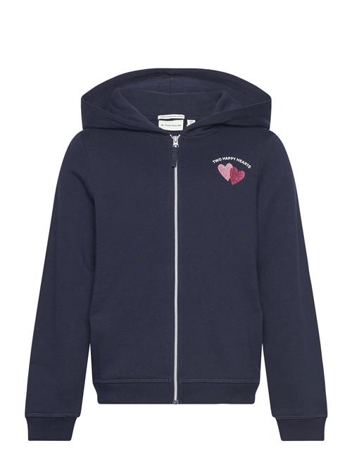 Se Tom Tailor Cosy Heart Sweatjacket Tom Tailor Navy ved Booztlet