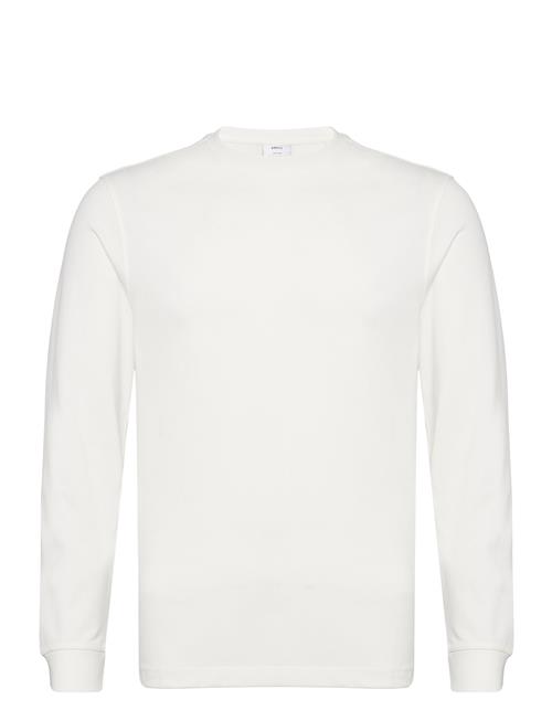 Mango Long-Sleeved Pique Cotton T-Shirt Mango White