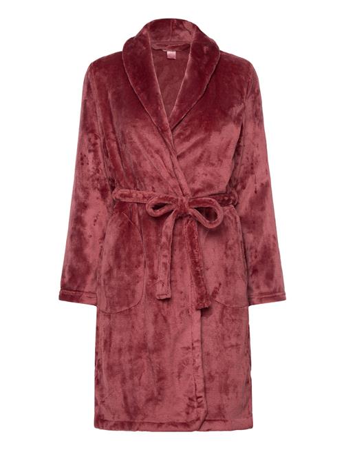 Se Hunkemöller Robe Short Flannel Fleece Hunkemöller Red ved Booztlet