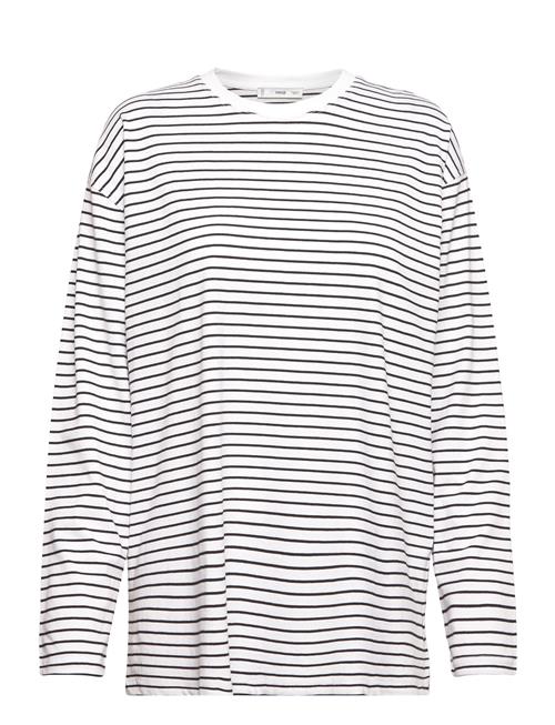 Se Mango Striped Over D T-Shirt Mango White ved Booztlet