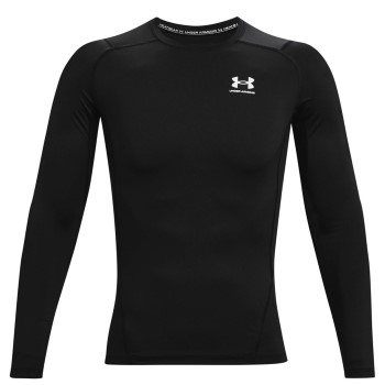 Se Under Armour HeatGear LS Compression Shirt Sort Large Herre ved Timarco