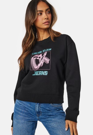 Se Calvin Klein Jeans Hyper Real CK Sweatshirt BEH Ck Black XXL ved Bubbleroom