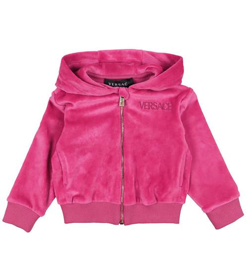 Versace Versace Cardigan - Velour - Fuchsia m. Logo