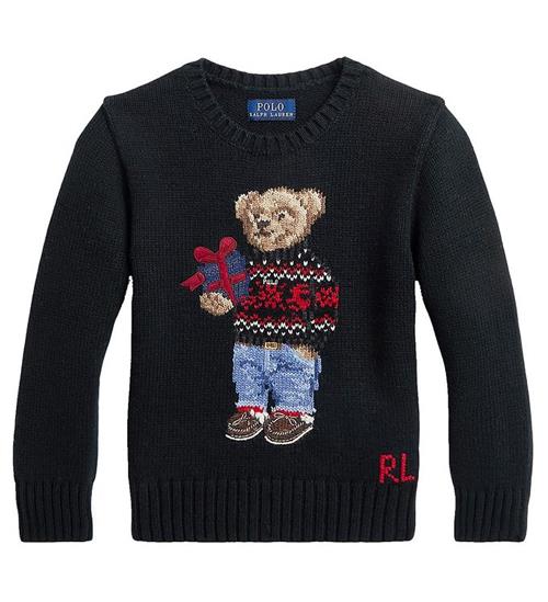 Polo Ralph Lauren Polo Ralph Lauren Bluse - Strik - Holiday - Sort m. Bamse