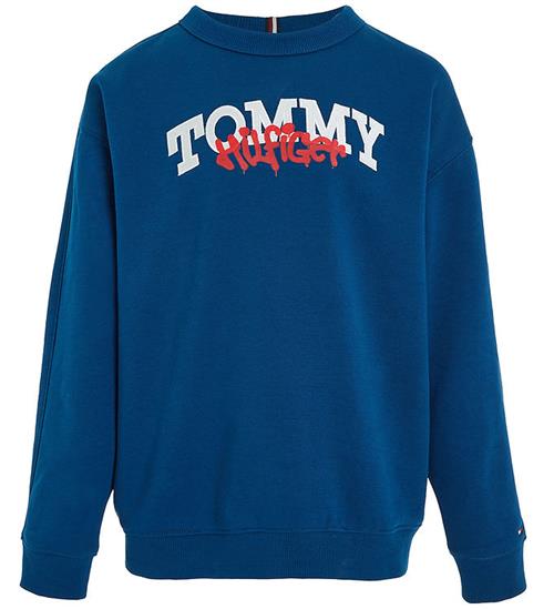 Se Tommy Hilfiger Sweatshirt - Graffiti - Deep Indigo ved KidsWorld