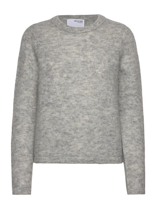 Se Selected Femme Slflive Ls Knit O-Neck Selected Femme Grey ved Booztlet