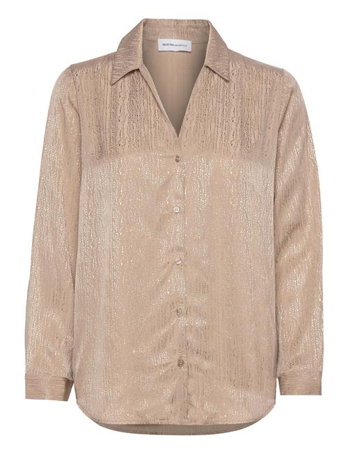 Selected Femme Slftyra Ls Shirt B Selected Femme Beige