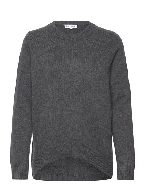 Se Davida Cashmere Straight O-Neck Sweater Davida Cashmere Grey ved Booztlet