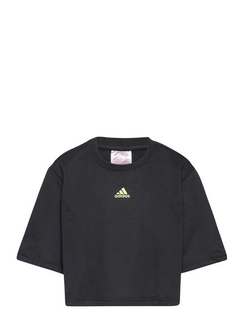 Se adidas Sportswear Jg D Crop T Adidas Sportswear Black ved Booztlet