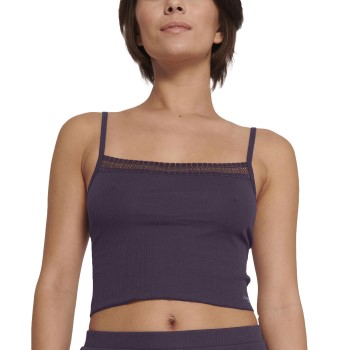 Se Sloggi GO Ribbed Crop Top Mørkelilla bomuld Medium Dame ved Timarco