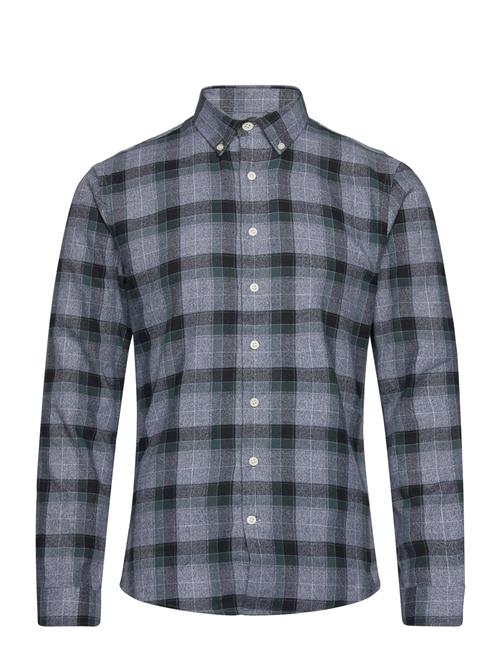 Twisted Yarn Checked Shirt L/S Lindbergh Navy