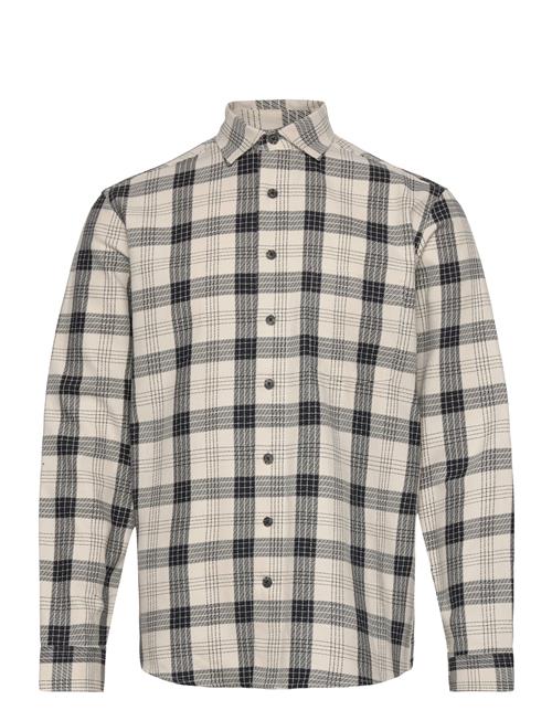 Lindbergh Checked Twill Structure Shirt Lindbergh Cream