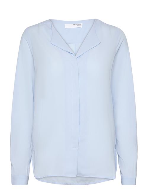 Se Selected Femme Slfsim -Dynella Ls Shirt O Selected Femme Blue ved Booztlet