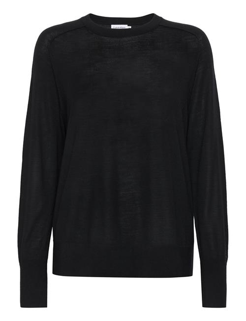 Calvin Klein Extra Fine Wool Crew Neck Calvin Klein Black