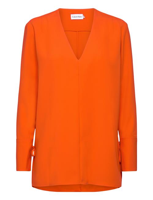 Structure Twill Ls Tunic Top Calvin Klein Orange