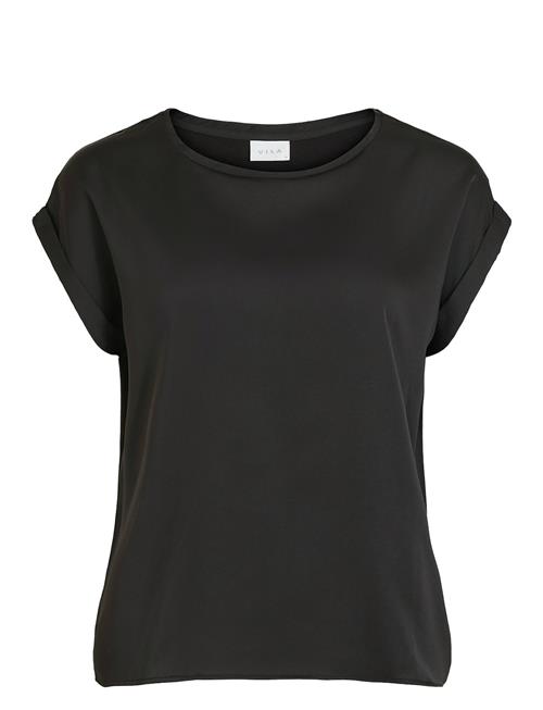 Viellette S/S Satin Top - Noos Vila Black