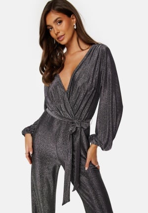 Bubbleroom Occasion Leena Sparkling Jumpsuit  Silver M