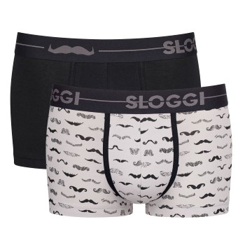 Sloggi 2P Men GO Movember Hipster Sort/Hvid bomuld X-Large Herre