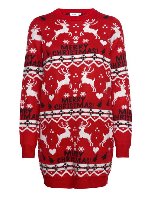 Vila Vianna Reindeer Christmas Knit Dress/Ka Vila Red