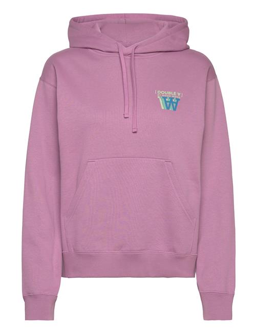 Double A by Wood Wood Jenn Stacked Logo Hoodie Double A By Wood Wood Purple