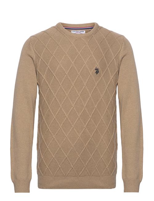 Se U.S. Polo Assn. Uspa Cableknit Ck Clive Men U.S. Polo Assn. Beige ved Booztlet