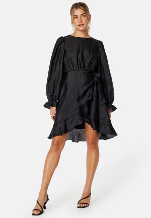 Se BUBBLEROOM Peg Shimmer Dress Black L ved Bubbleroom