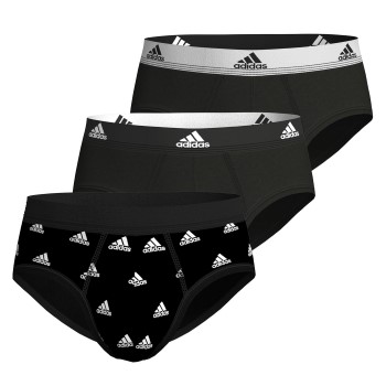 adidas 3P Active Flex Cotton Brief Sort/Hvid bomuld Small Herre