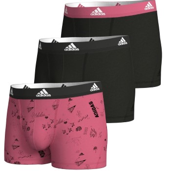 adidas 3P Active Flex Cotton Trunk Sort/Rosa bomuld Medium Herre