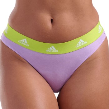 adidas Trusser 3P Sport Cotton Logo Thong Violet/Sort bomuld Large Dame