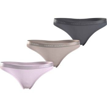 Tommy Hilfiger Trusser 3P EverydayThong Rosa/Beige Medium Dame